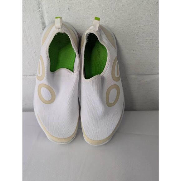 Oofos OOmg eeZee Low Mens Size 11.5 Slip-On‎ Shoes Knit White Recovery Comfort - Picture 2 of 7